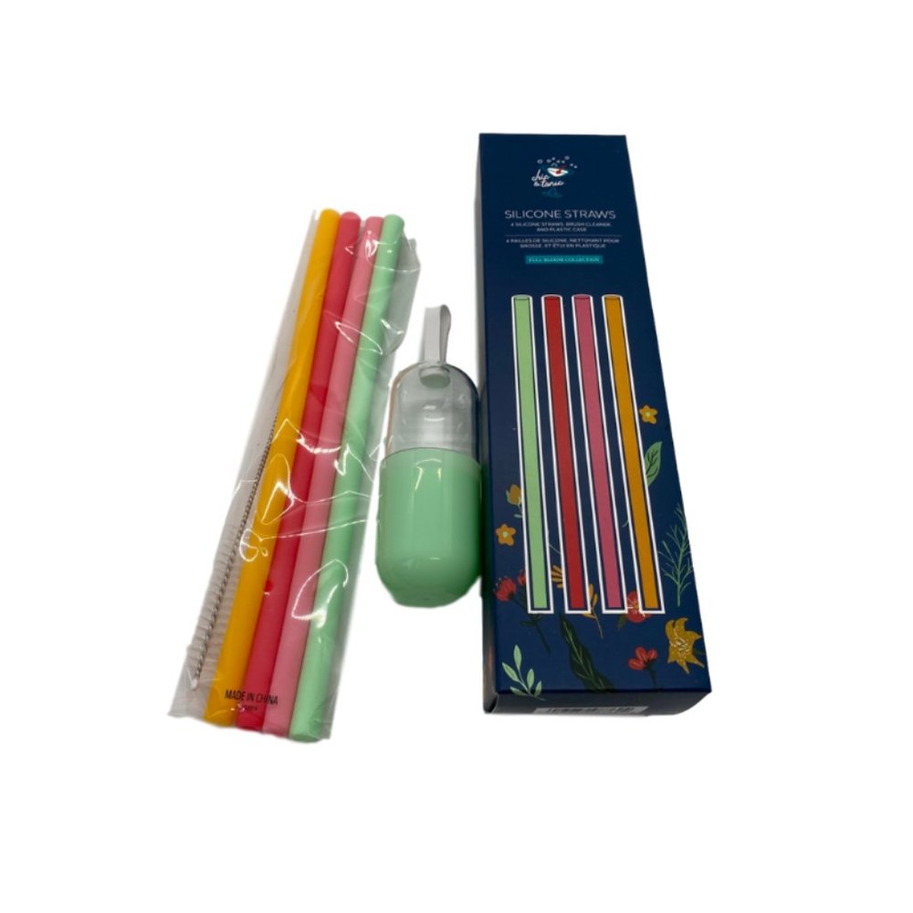 Chic& Tonic Silicone Straws + Brush Cleaner & Case